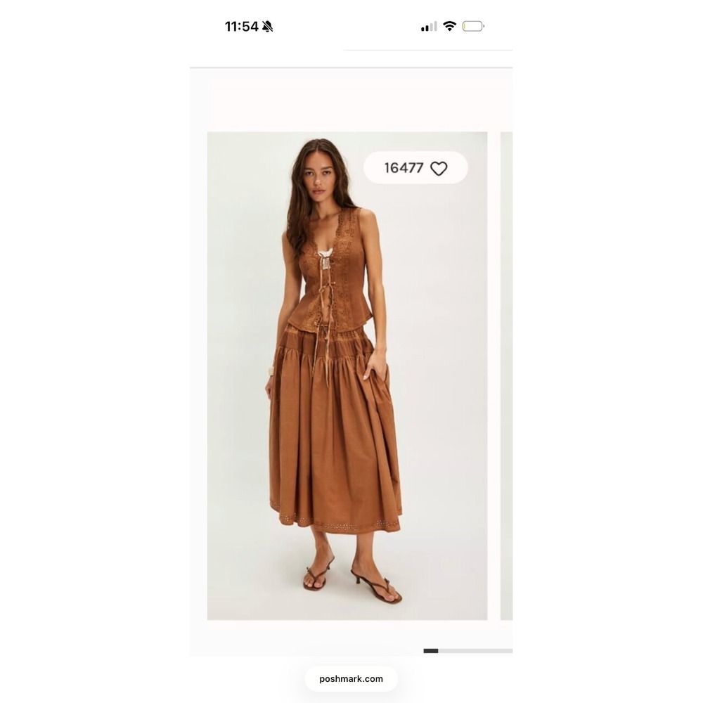 Free People Gesibelle Skirt Set. Earthy.Boho Chic, Cottagecor NWT Macadamia... - Picture 7 of 9